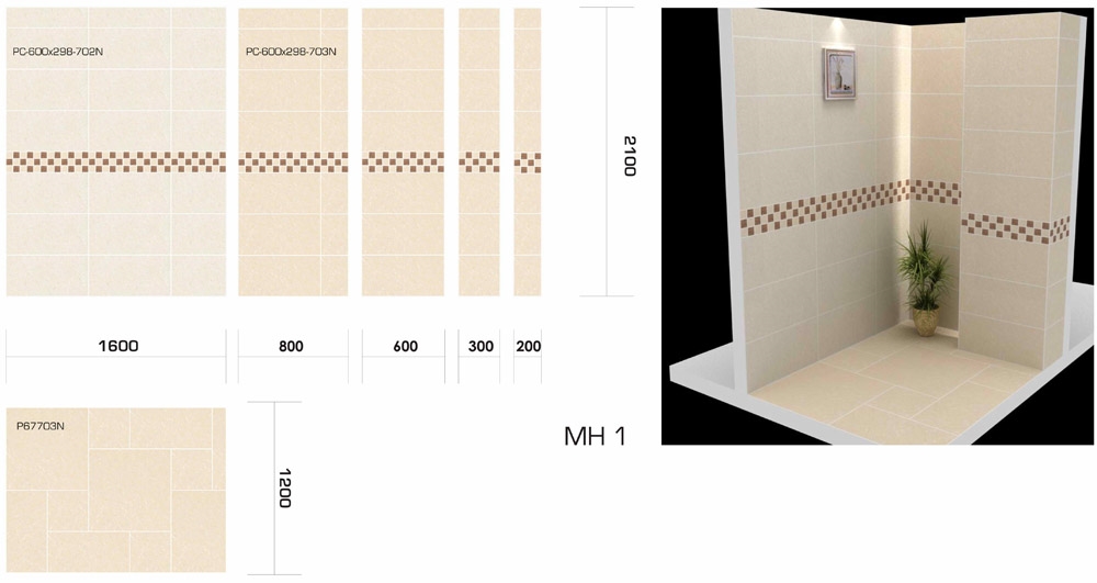 Chọn kiểu dáng gạch Taicera phù hợp với không gian phòng tắm
