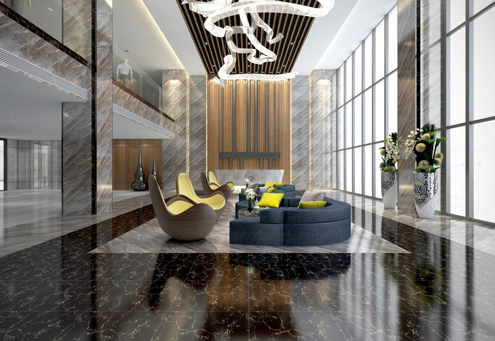 gạch đen vân vàng cho không gian sang trọng đẳng cấp