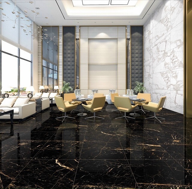 gạch đen vân vàng