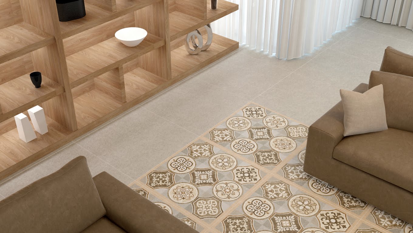 Gạch lát nền Taicera 60x60 phù hợp nhất với phòng diện tích rộng