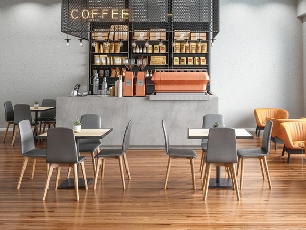 gạch lát quán cafe vân gỗ