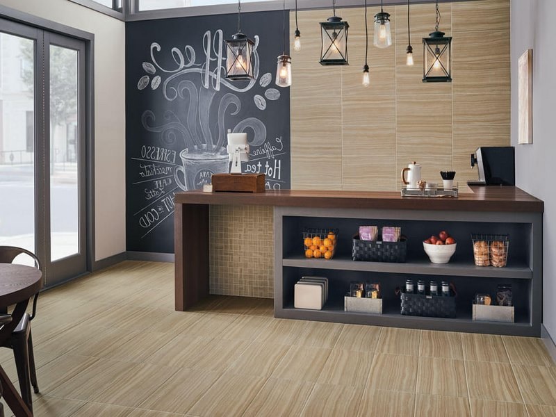 gạch lát quán cafe vân gỗ 1