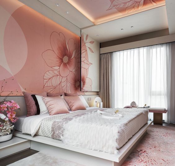 gạch trang trí màu hồng