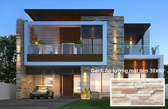 Gạch ốp mặt tiền kích thước 30x60
