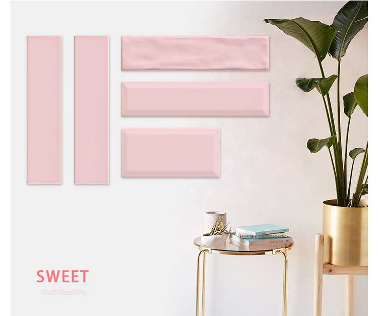 gạch ốp lát màu hồng cho không gian thơ mộng