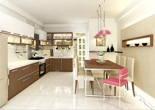 Gạch ốp tường màu vàng kem