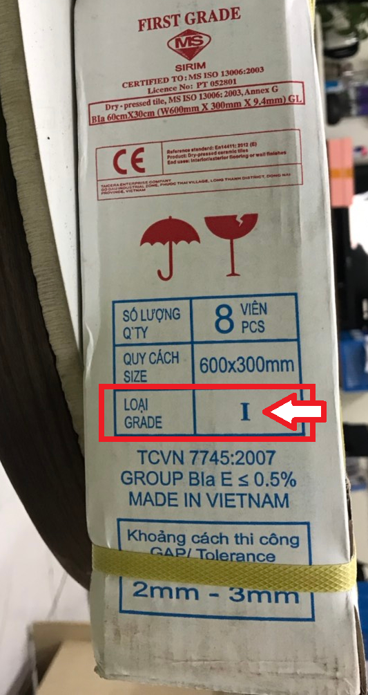 phân loại gach taicera