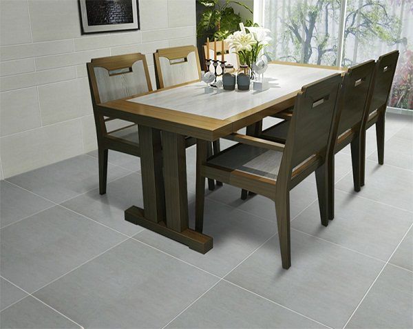Gạch lát nền Taicera G68937 tạo sự lịch lãm, sang trọng cho phòng ăn