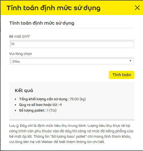 Lượng keo đủ và cần cho phòng khách nhà bạn với gạch taicera