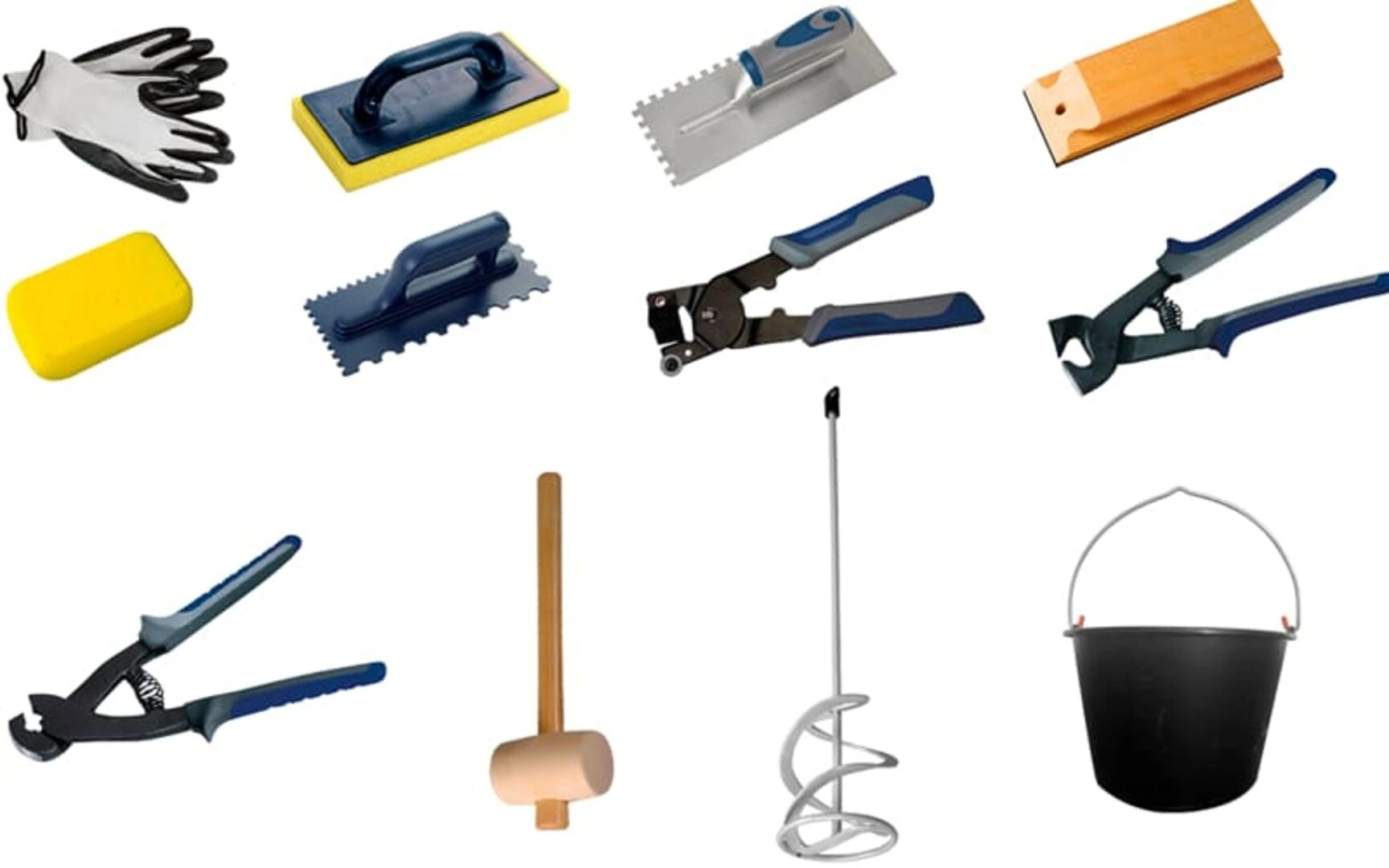 Một bộ dụng cụ ốp tường đầy đủ giúp thao tác nhanh và chính xác hơn