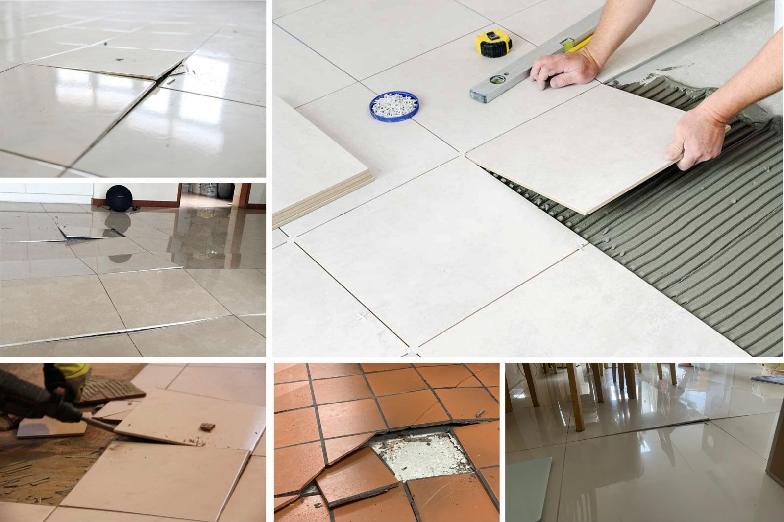 Do thi công sai kỹ thuật khiến cho gạch bị phồng rộp